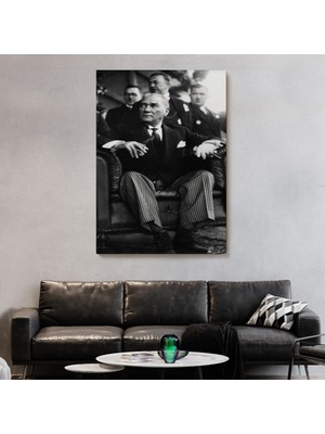 Ne Verelim Size Atatürk Portre Tablosu Mustafa Kemal Atatürk Dikdörtgen Dekoratif Kanvas Tablo-Cş-71