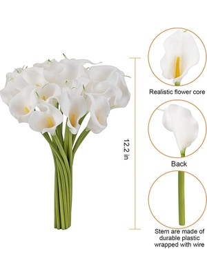 Ganbao Yeşil 5 Adet 5/10/15/20 Adet Gerçek Dokunmatik Calla Lily Yapay Çiçekler Calla Lily Buket Düğün Buket Gelin Ev Çiçek Dekorasyon (Yurt Dışından)