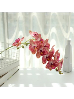 Ganbao Mor Orkide 61 cm Büyük 3D 11/7 Kafaları Pvc Yapay Çiçek Orkide Phalaenopsis Saksı Bitkileri Peyzaj Düğün Çiçek Aranjmanı Ev Dekor (Yurt Dışından)