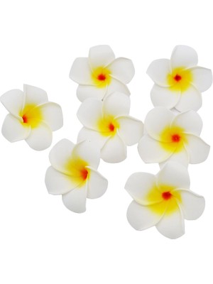 Ganbao H06 7 cm 10 Adet/grup Plumeria Hawaiian Pe Köpük Frangipani Yapay Çiçek Headdress Çiçekler Yumurta Çiçekler Düğün Dekorasyon Parti Malzemeleri (Yurt Dışından)