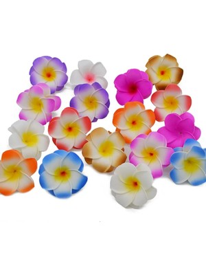 Ganbao H06 7 cm 10 Adet/grup Plumeria Hawaiian Pe Köpük Frangipani Yapay Çiçek Headdress Çiçekler Yumurta Çiçekler Düğün Dekorasyon Parti Malzemeleri (Yurt Dışından)