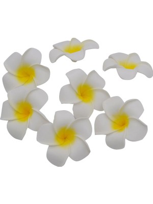 Ganbao H06 7 cm 10 Adet/grup Plumeria Hawaiian Pe Köpük Frangipani Yapay Çiçek Headdress Çiçekler Yumurta Çiçekler Düğün Dekorasyon Parti Malzemeleri (Yurt Dışından)