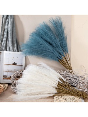 Ganbao Sütlü Beyaz 20PCS 55CM 5/10/20PCS Kabarık Pampas Çim Boho Dekor Çiçek Sahte Bitki Kamış Simüle Düğün Parti Ev Dekorasyon Yapay Çiçekler (Yurt Dışından)