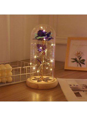 Ganbao 048 2020 LED Magic Galaxy Rose Ebedi 24K Altın Folyo Çiçek Kubbe Peri Dize Işıklar Noel Sevgililer Günü Anneler Günü Hediyesi (Yurt Dışından)