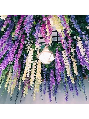 Ganbao Açık Pembe 1 Adet Wisteria Yapay Çiçekler Asma Çelenk Düğün Kemer Dekorasyon Yaprak Rattan Firar Ipek Çiçek Sarmaşık Duvar Dekor Bitkiler (Yurt Dışından)