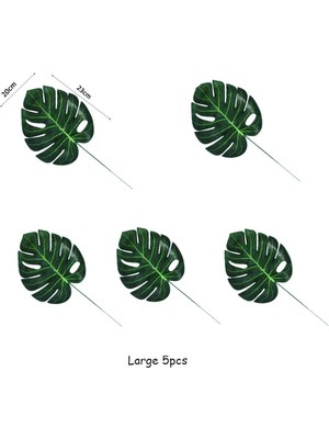 Ganbao 5 Adet 5 Adet Yapay Monstera Yapay Bitkiler Kaplumbağa Yaprakları Tropikal Palmiye Yaprakları Yaz Orman Teması Ev Hawaii Düğün Dekor Için (Yurt Dışından)