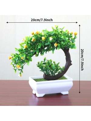 Ganbao C3 Bonsai Küçük Ağaç Saksı Yapay Bitkiler Sahte Bitki Çiçekler Saksı Süsler Ev Odası Masa Dekorasyon Otel Bahçe Dekor Için (Yurt Dışından)