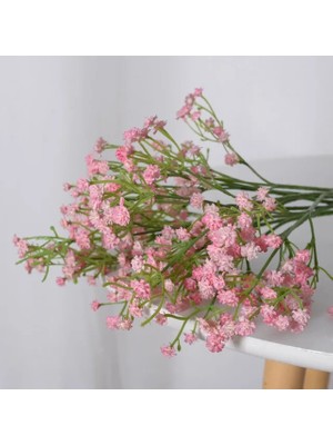 Ganbao 52CM-AÇIK Pembe 5 Adet 52CM 90 Kafa 3 Şube Beyaz Gypsophila Yapay Çiçekler Düğün Dıy Buket Dekorasyon Aranjmanı Sahte Çiçek Ev Dekor (Yurt Dışından)