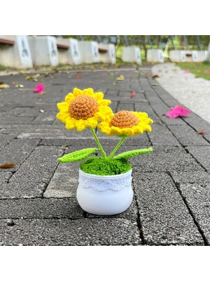 Ganbao Calla Zambak Tığ Ayçiçeği Saksı Bitki, Sahte Çiçek Bonsai, Gül, Kaktüs, Antoryum, Calla, Yonca, Lale, Papatya, Ev Masası Dekoru Için Dokuma Hediye (Yurt Dışından)