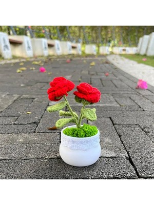 Ganbao Calla Zambak Tığ Ayçiçeği Saksı Bitki, Sahte Çiçek Bonsai, Gül, Kaktüs, Antoryum, Calla, Yonca, Lale, Papatya, Ev Masası Dekoru Için Dokuma Hediye (Yurt Dışından)