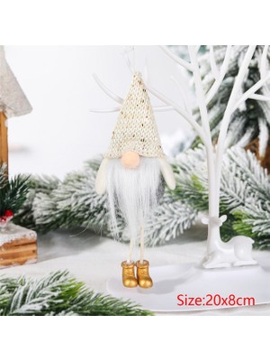 Ganbao B-Beyaz Noel Yüzü Olmayan Gnome Santa Bebek Kolye Noel Ağacı Asılı Süsleme Bebek Dekorasyon Ev Yeni Yıl Hediyeleri Için Parti Kaynağı (Yurt Dışından)