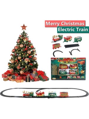 Ganbao 1 Takım Noel Elektrikli Tren Oyuncak Raylı Araba Mini Tren Parçası Çerçeve Ses Işığı ile Noel Ağacı Dekorları Çocuk Oyuncak Yeni Yıl Noel Hediyesi (Yurt Dışından)