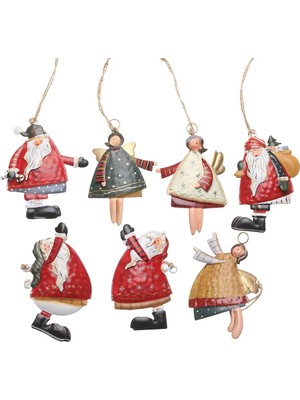 Ganbao 6X10.5CM-1PC Hediyeler Noel Ağacı Süsleme Damla Süsler Karikatür Melek Noel Dekor Boyalı Noel Baba Asılı Kolye Festivali Kaynağı (Yurt Dışından)