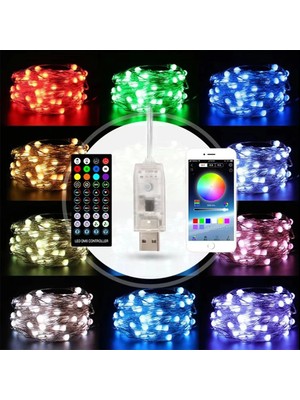 Ganbao 10M 100LED 5/10/20M LED Bluetooth Dize Işık Yılbaşı Ağacı Dekorasyon Uzaktan Kumanda USB Düğün Navidad Çelenk Perde Lambası Peri Ev (Yurt Dışından)