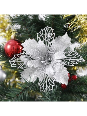 Ganbao Açık Altın 12 cm 5 Adet 9-15 cm Glitter Yapay Noel Çiçekleri Ev Için Noel Ağacı Süslemeleri Sahte Çiçekler Noel Süsler Yeni Yıl Dekorları (Yurt Dışından)