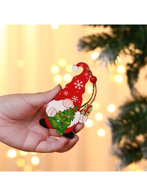 Ganbao Gnome Kırmızı Çorap-4 Noel Noel Ahşap Kolye Ahşap El Sanatları Yılbaşı Ağacı Süslemeleri Yılbaşı Hediyeleri Çocuk Oyuncakları Ev Dekorasyonu Dıy Yeni Yıl 2024 (Yurt Dışından)