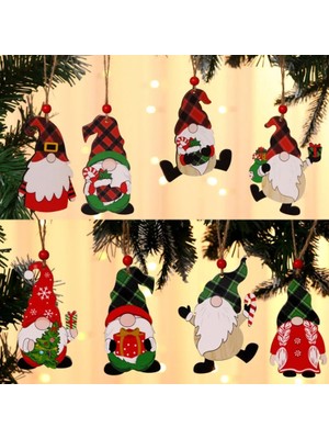 Ganbao Gnome Kırmızı Çorap-4 Noel Noel Ahşap Kolye Ahşap El Sanatları Yılbaşı Ağacı Süslemeleri Yılbaşı Hediyeleri Çocuk Oyuncakları Ev Dekorasyonu Dıy Yeni Yıl 2024 (Yurt Dışından)