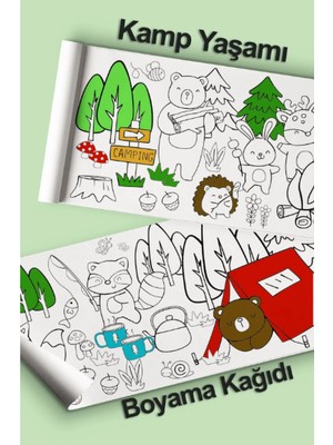 Ceo Design Kamp Yaşamı Temalı 2,5 Metre Dev Boyama Kağıdı Çocuklar Anaokulları Kreş ve Tatil Aktiviteleri