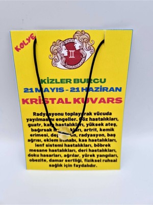 Doğal Taş Dünyası Sertifikalı Ikizler Burcu Kristal Kuvars Taşı Doğal Taş Kolye