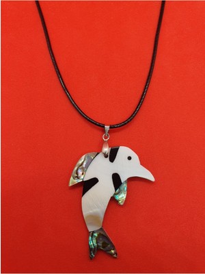 Doğal Taş Dünyası Sertifikalı Sedef Doğal Taş Yunus Tasarım Kolye