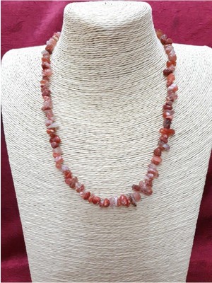 Doğal Taş Dünyası Sertifikalı Akik Doğal Taş Kırıktaş Kolye