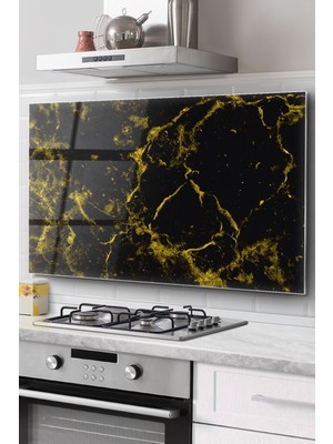 Ne Verelim Size Ocak Arkası Cam Koruyucu Tezgah Ankastre Arkası Koruyucu | Mermer Desenli