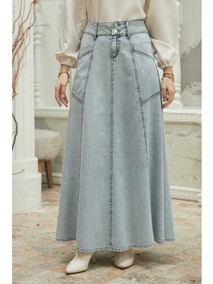 Neways 2195-DENIM  Mevlana Kot Etek Mavi