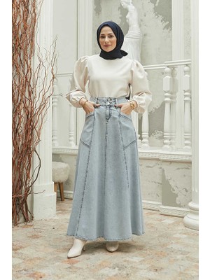 Neways 2195-DENIM  Mevlana Kot Etek Mavi
