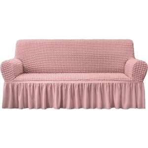 Furkan Ticaret Bürümcük Lastikli Kanepe Örtüsü Likralı Koltuk Örtüsü 3'lü Burumcuk Çekyat Örtüsü 3 Kişilik