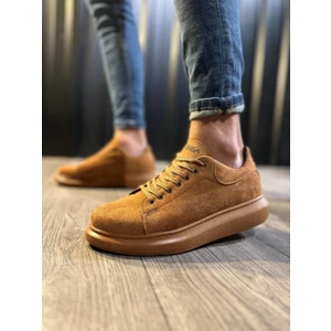 Bağcıklı Süet Ortopedik Yüksek Taban Taba Erkek Günlük Sneaker Ayakkabı