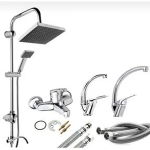 Bdl Armatür Mutfak Lavabo Banyo Çeşmesi Musluğu Robot Duş Sistemi 4’lü Set