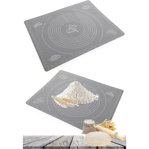 Berdina Home Hamur Açma Silikon Yoğurma Matı Gri Hamur Matı Pasta Fırın Altlığı Çok Amaçlı