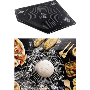 Berdina Home Hamur Matı Açma Silikon Hamur Açma Pasta Fırın Hamur Matı Alt Açma Siyah