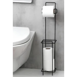 Wc Banyo Tuvalet Ayaklı Kağıtlık Yedekli Tuvalet Kağıtlığı Mat Siyah Vc