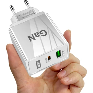 Kamardey 65W Gan Type-C + USB Qc3.0 Pd Hızlı Şarj Adaptörü Şarj Başlığı