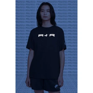 Air Graphic Oversized Reflector S. S. Tee Unisex Reflektörlü Siyah Tişört
