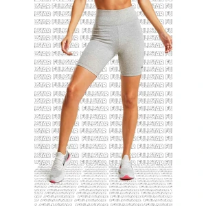 Sportswear Essential Shorts Pamuk Polyester Yüksek Belli Biker Şort Tayt Gri
