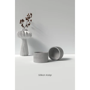 Cage Art Studio Desenli Beton Mumluk / Saksı Silikon Kalıp - Dekoratif Beton Mumluk Kalıbı Beton/mum Malzemeleri