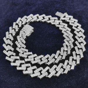 15 Mm. Gri Kalın 45 Cm. Taşlı Alloy Kadın Zincir EU79BY