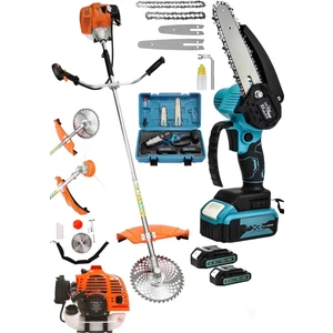 Dynamic Max 2'li Set 9 Hp Benzinli Çim Ot Biçme Yan Tipi Tırpan ve 598VF Şarjlı Zinçirli Dal Budama Testeresi