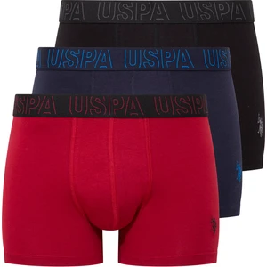 U.S. Polo Assn. Erkek Bordo-Lacivert-Siyah 3'lü Boxer 80518