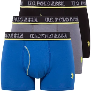 U.S. Polo Assn. Erkek Antrasit-Saks-Siyah 3'lü Boxer 80508