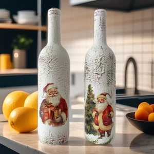 Mes Reves Design Yılbaşı Dekoru, Yeniyıl Hediyesi, Noel Süsleri, Şarap Şişesi Dekoru, Yılbaşı Masası Süsleri