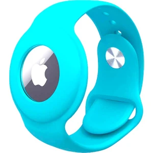 Apple Airtag Silikon Kordon Bileklik Turkuaz