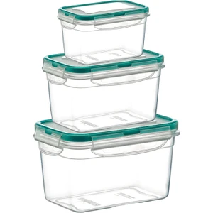 3'lü Set Fresh Box Toplam 700 ml - 1300 ml - 2400 ml Hava Geçirmez & Sıvı Sızdırmaz Saklama Kabı & Lunch Box