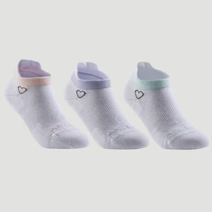 Artengo Çocuk Tenis Çorabı - Kısa Konç - 3 Çift - Beyaz / Kalp Logolu - Rs160