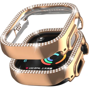 Apple Watch 8 Ultra/ Ultra 2 Kasa Koruma (49 Mm) Elmas Taşlı Zarif Şık Önü Açık Koruma Kılıf