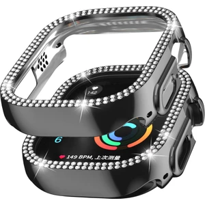 Apple Watch 8 Ultra/ Ultra 2 Kasa Koruma (49 Mm) Elmas Taşlı Zarif Şık Önü Açık Koruma Kılıf