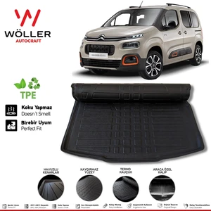 Citroen Berlingo Bagaj Havuzu 2019 Sonrası 3D Wöller Ultraflex Esnek