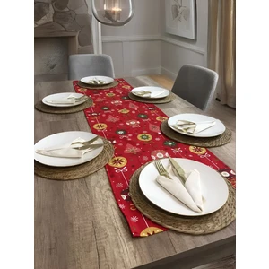 Premium Yılbaşı Özel Masa Örtüsü Runner Kaliteli Duck Keten Kalın Kumaş 150X40CM Happy New Year Noel